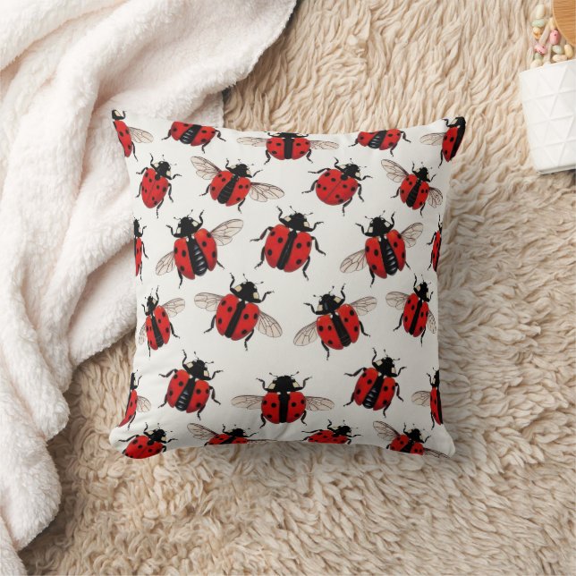 Ladybug Pattern Cushion (Blanket)