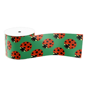 ladybug pattern grosgrain ribbon