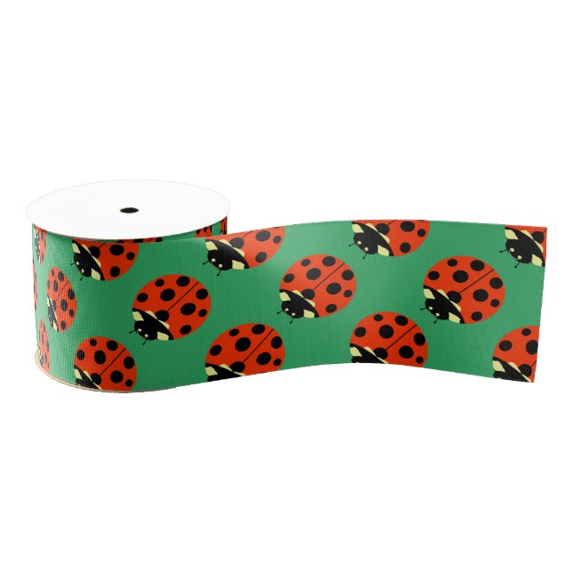 ladybug pattern grosgrain ribbon (Spool)