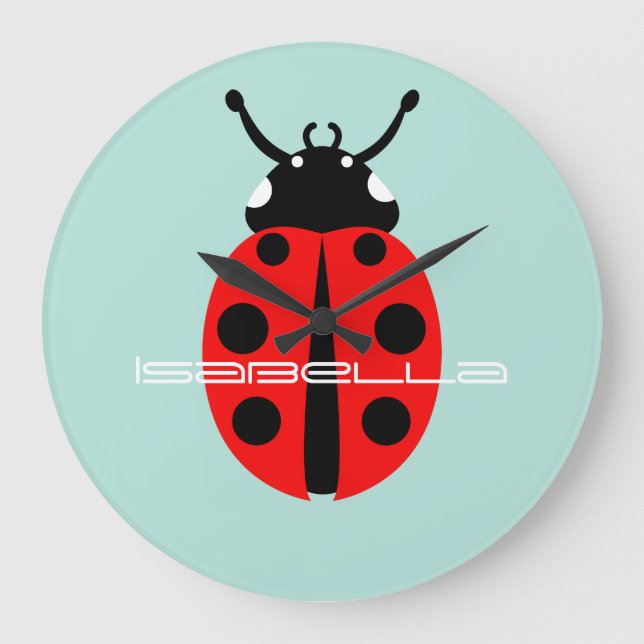 Ladybug Pattern Large Clock (Front)