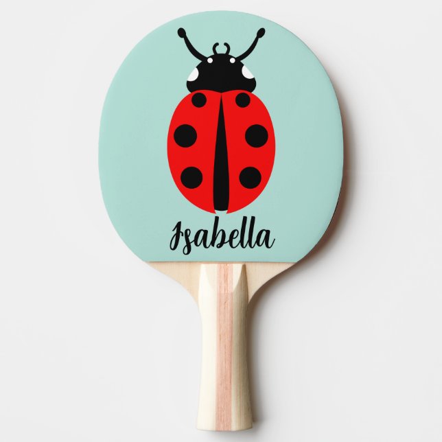 Ladybug Pattern Ping Pong Paddle (Front)