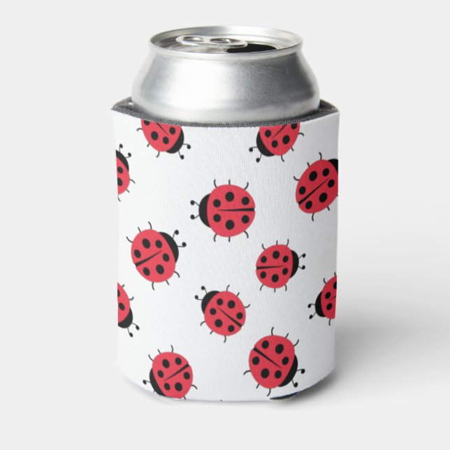 Ladybug Pattern Print Can Cooler (Can Back)