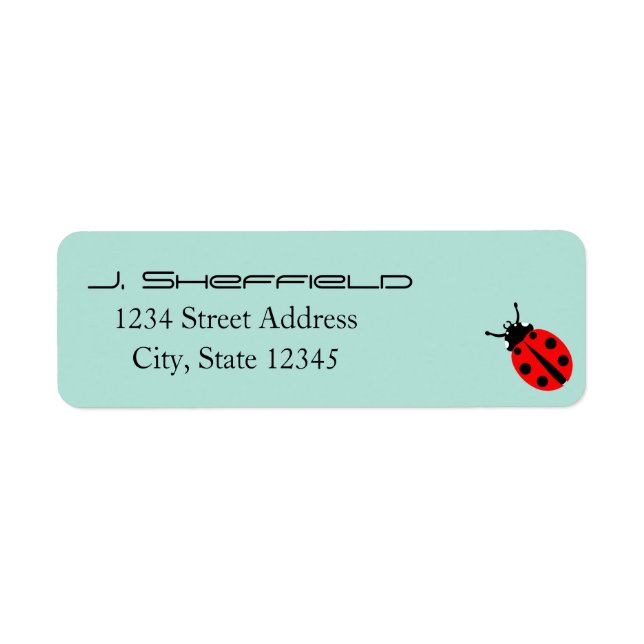 Ladybug Pattern Return Address Label (Front)