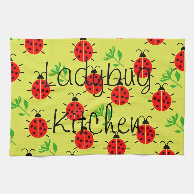 Ladybug Pattern Tea Towel (Horizontal)