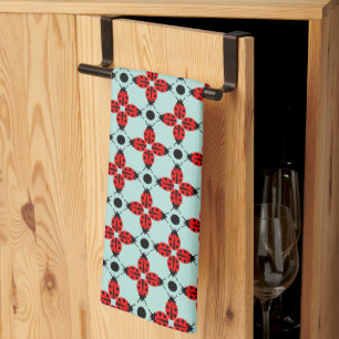 Ladybug Pattern Tea Towel