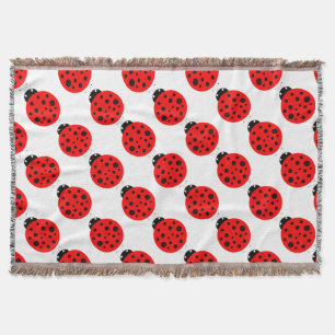 Ladybug Pattern Throw Blanket