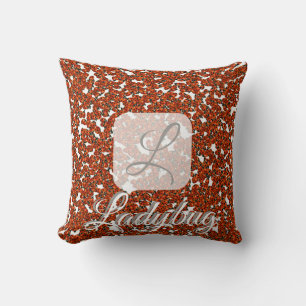 Ladybug personalised monogram pillow