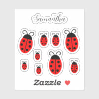 Ladybug Personalised Name Custom-Cut Vinyl Sticker