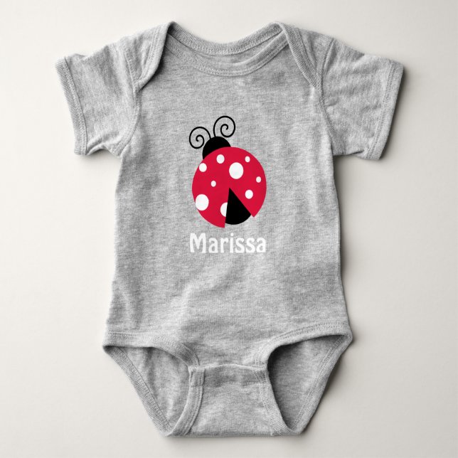 Ladybug Personalised Templates Baby Bodysuit (Front)