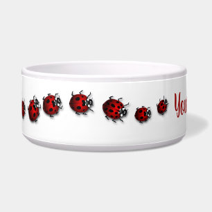 Ladybug Pet Dish Personalize Ladybird Pet Bowl