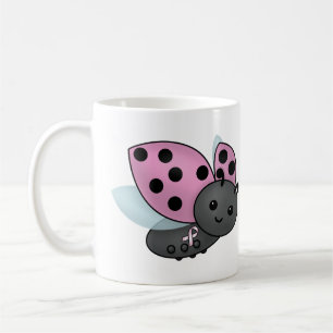 Ladybug Pink Awareness Ribbon Coffee Mug