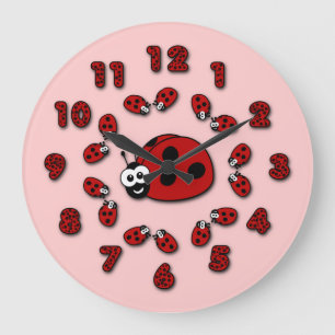 Ladybug Pink Clock
