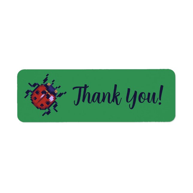 Ladybug pixel art return address label (Front)