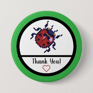 Ladybug, Pixel Ladybug 7.5 Cm Round Badge