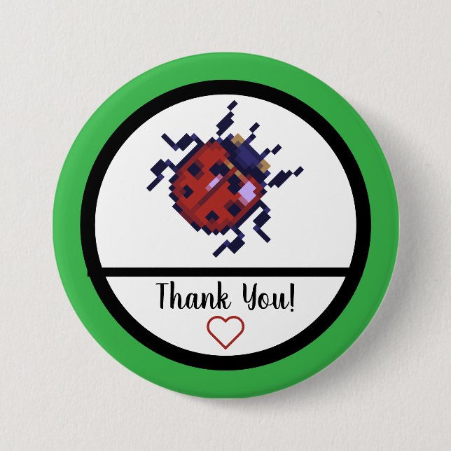 Ladybug, Pixel Ladybug 7.5 Cm Round Badge (Front)