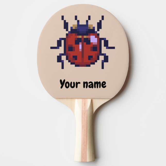 Ladybug, Pixel Ladybug Ping Pong Paddle (Front)