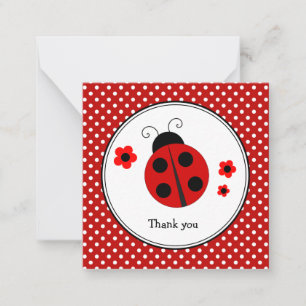 Ladybug Polka Dot Thank You Note Card