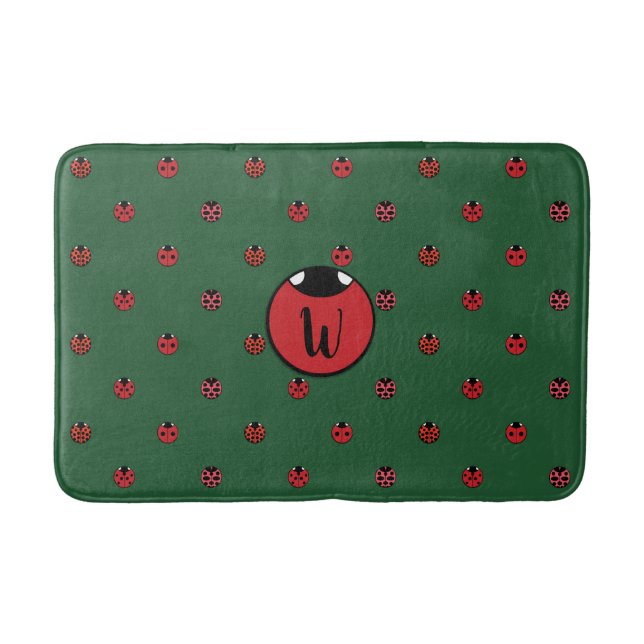 Ladybug Polka Dots Bath Mat (Front)
