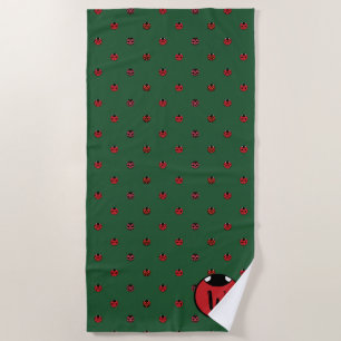 Ladybug Polka Dots Beach Towel