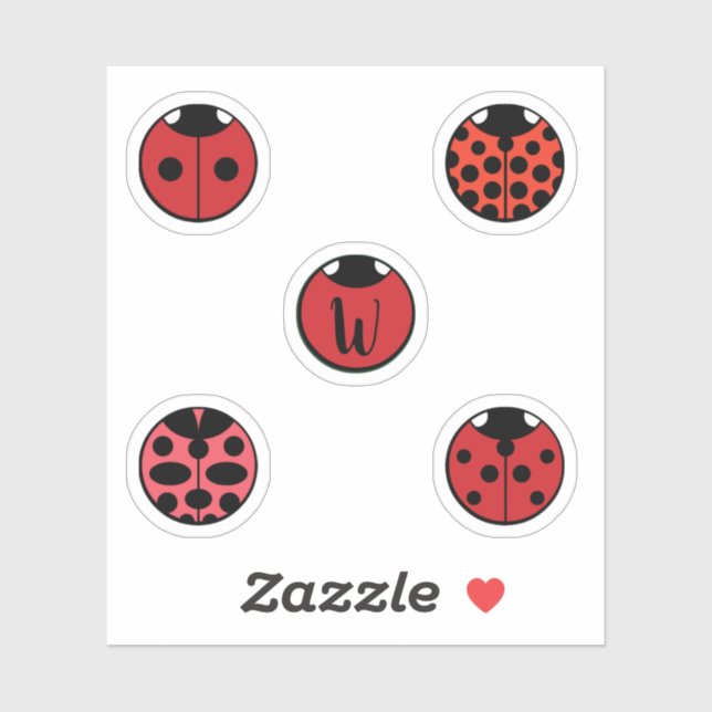 Ladybug Polka Dots Contour Sticker (Sheet)