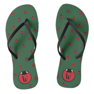 Ladybug Polka Dots Flip Flops