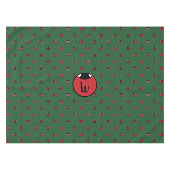 Ladybug Polka Dots Tablecloth (Front (Horizontal))
