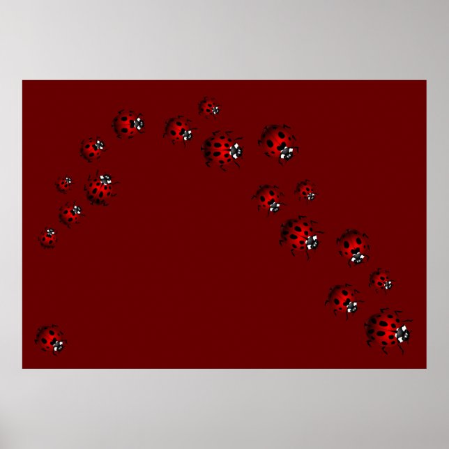 Ladybug Print Ladybird Art Large Ladybug Poster (Front)