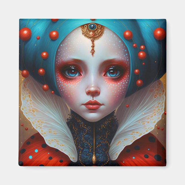 Ladybug Queen Cute Fantasy Art Magnet (Front)