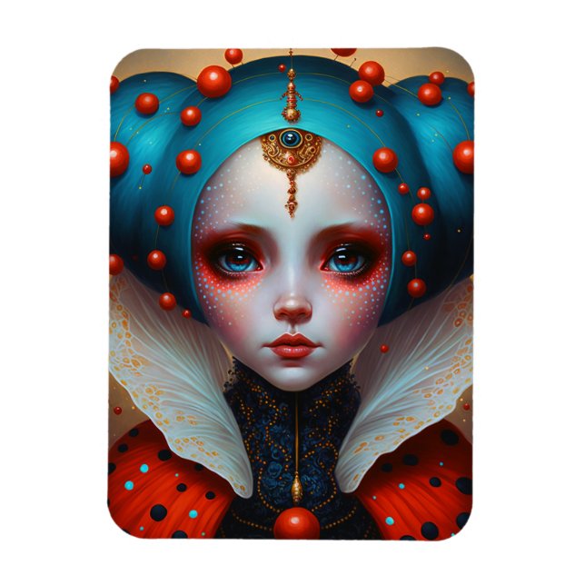 Ladybug Queen Cute Fantasy Art Magnet (Vertical)