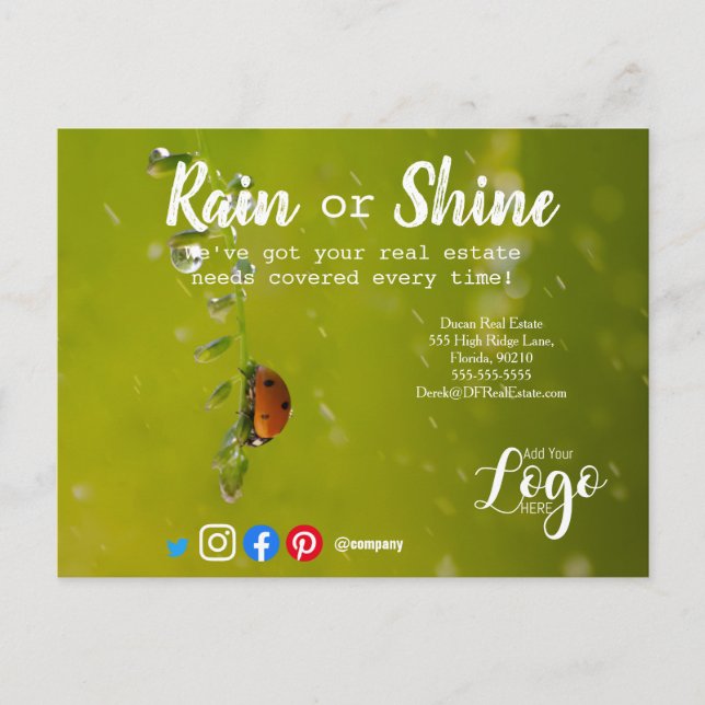 Ladybug real estate rain Referral Client Card (Front)