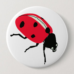 Ladybug, red 10 cm round badge