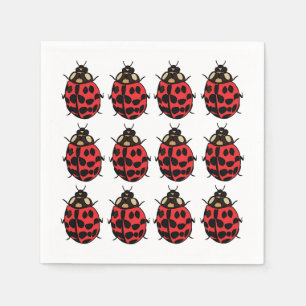 Ladybug Red Black Insect Ladybug Party Napkin