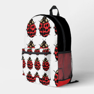 Ladybug Red Black Insect Ladybug Printed Backpack