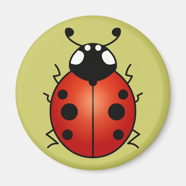 Ladybug Red Black Spots Ladybird Beetle Magnet (Front)