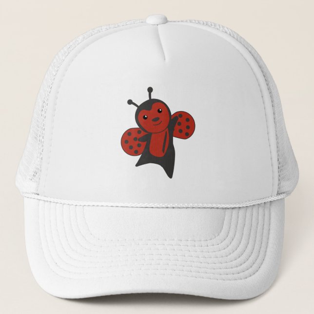 Ladybug Red Cute Animals For Kids Trucker Hat (Front)