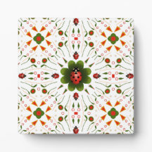 Ladybug Red, Green and White Design