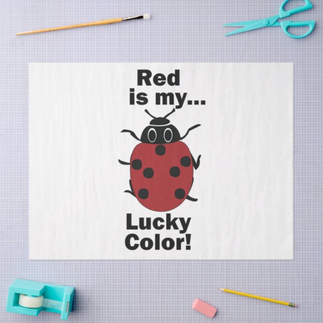 Ladybug Red Is My Lucky Colour Funny Insect Tissue Paper (Craft)