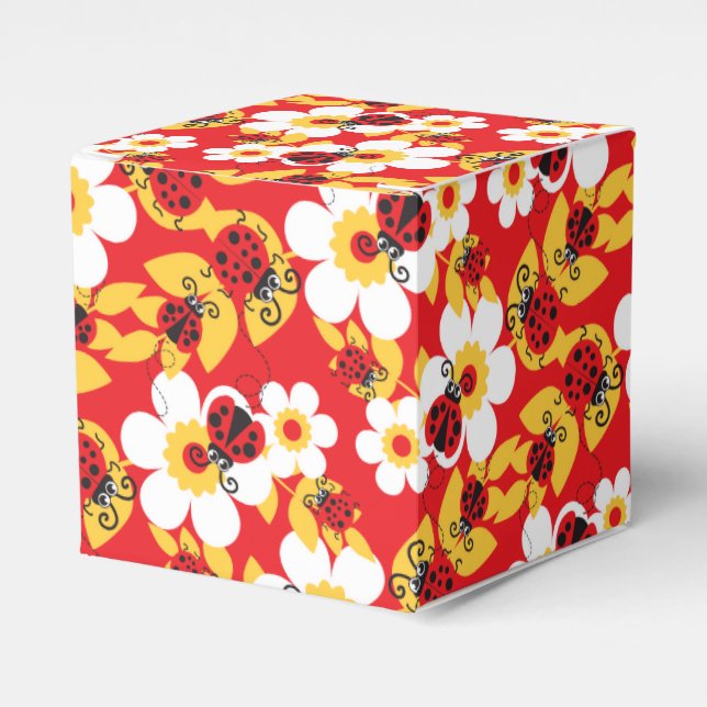 Ladybug red patterned kids party or Easter box (Front Side)