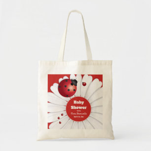 Ladybug Red White Black Baby Shower Tote Bag