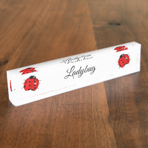 Ladybug, Red with Black Spots Nameplate