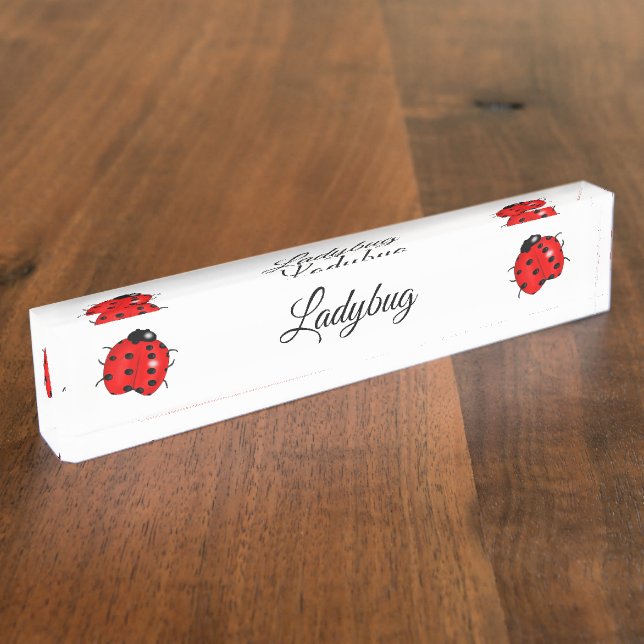 Ladybug, Red with Black Spots Nameplate (Side)