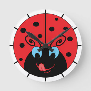 Ladybug Round Clock