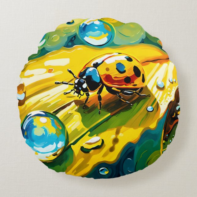 Ladybug Round Cushion (Front)