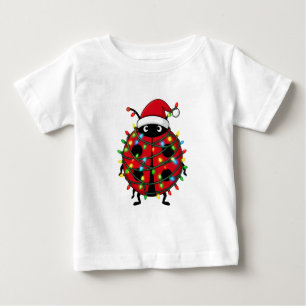 Ladybug Santa Hat Holiday Insect Christmas Baby T-Shirt