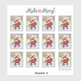 Ladybug Santa Stickers