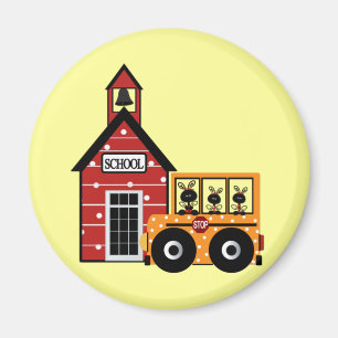 Ladybug School and School Bus Tshirts and Gifts Magnet