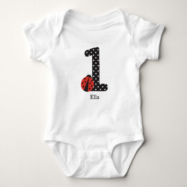 Ladybug shirt for baby's first birthday (Front)
