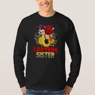 Ladybug Sister Leopard Floral Ladybug Proud Sister T-Shirt