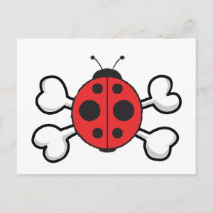 ladybug Skull and Crossbones Postcard