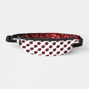 Ladybug sparkles red pattern white bum bags